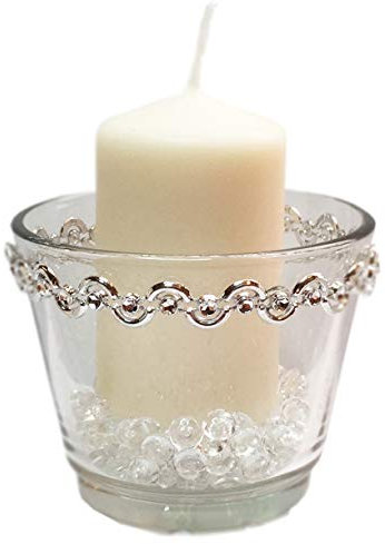 SET : 3 Kerzen & 3 Gläser Tischdekoration Hochzeit Taufe Kommunion Konfirmation VK003