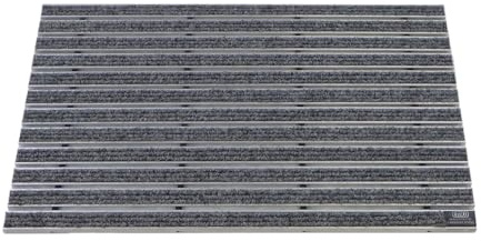 EMCO Eingangsmatte DIPLOMAT Rips hellgrau 22mm Fußmatte Schmutzfangmatte Fußabtreter Antirutschmatte, Größe:60x40cm