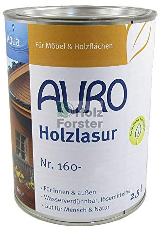 AURO Holzlasur Aqua Nr. 160-15 Ocker-Gelb, 2,50 Liter