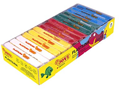 Jovi - PLASTILINA, Pasta da modellare a base vegetale, 15 x 150 grammi, Assortimento base, Colori vivaci e grande plasticità, Senza glutine, Ideale per bambini dai 2 anni (71B)