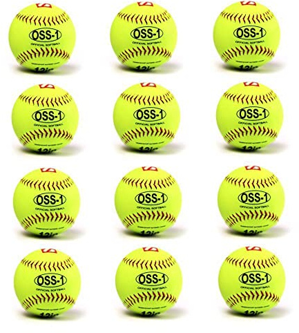 OSS-1 practice softball ball, size 12, white 1 dozen