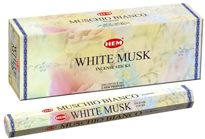 Hem White Musk Incense Sticks Six-pack (~20 Sticks Per Pack) Box