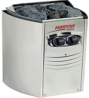 HARVIA - Poêle Électrique Vega pour Sauna - SN-HARVIA-PO35 - Poêle Sauna Compact en Acier Inoxidable avec Unité de Contrôle Encastré BC35 - 2 à 4.5 m3 - Puissance 3.5kW