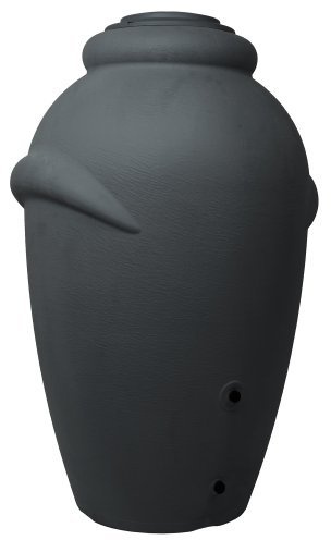 Ondis24 Regenwassertonne Regentonne Wasserfass Regenspeicher Wasserbehälter Amphore Anthrazit aus Kunststoff mit 360 Liter Fassungsvermögen (360 Liter)