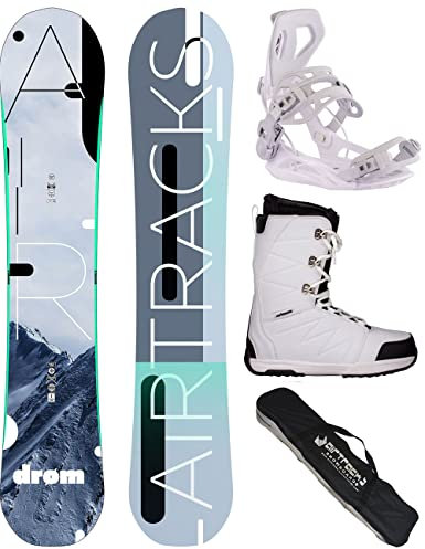 Airtracks Damen Snowboard-Set Freestyle Freeride Drom Lady Rocker 145 + Snowboard Bindung Master W + Snowboardboots Star W 41 + Sb Bag