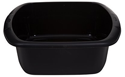 Whitefurze Rectangular Bowl, Plastic, Black, Large