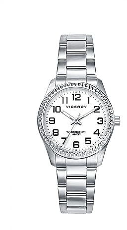 Viceroy Reloj Mujer Elegante de Acero Inoxidable - 30 mm - Movimiento de Cuarzo - Esfera Blanca - Brazalete de Acero - 40860