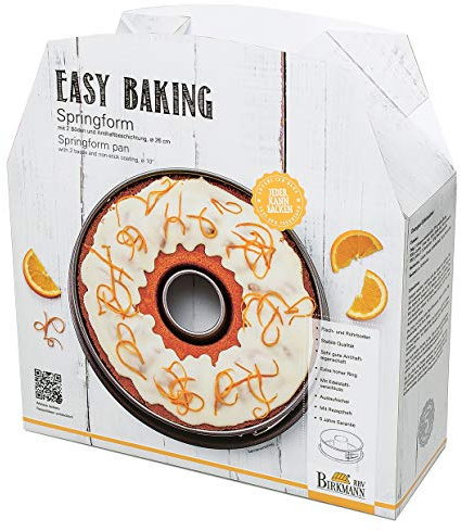 Birkmann, Springform mit zwei Böden, Grau, Ø 26 cm, Karbonstahl