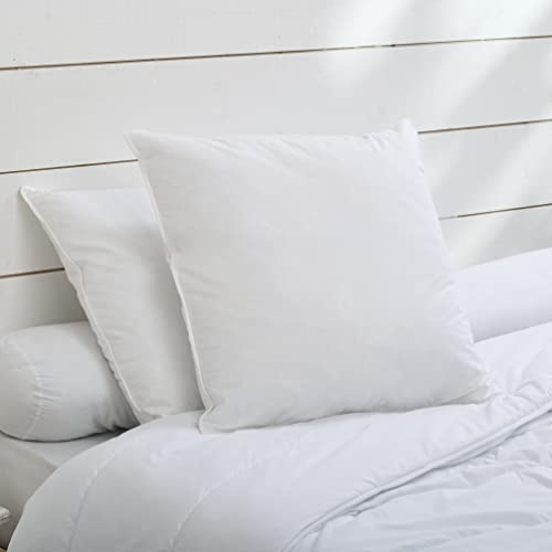 Bleu Calin Lot de 2 Oreillers Carrés, Barrettes Mousse à mémoire de Forme et Fibre Polyester, Coton, Blanc, 65 x 65 cm