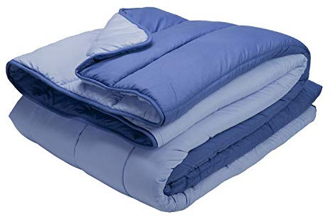 Pikolin Home - Couette Réversible 300 g - Garnissage Nordique Bicolore - pour Lit 150 cm - Toucher Plume, Chaud, Respirant, Dimensions 240 x 220 cm, Couleur Bleu