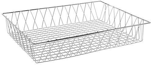 HUBERT Wire Display Basket Rectangular Chrome Plated Pastry Basket Bakery Tray - 24 L x 18 W x 4 H