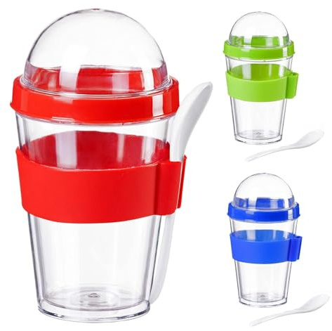 GOODS+GADGETS® Müsli To-Go Kopp – 260 ml, Läcksäker med Sked