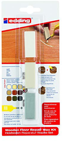 edding 8902 Holzboden-Reparaturwachs-Set - weiß - 3 Hartwachse - zum Ausbessern von Schäden und Kratzern in Holzböden