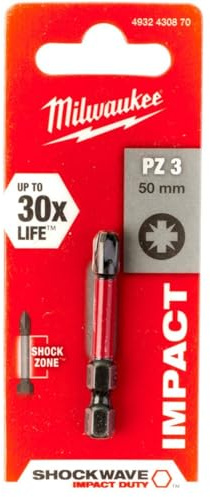 Milwaukee screwdriver bit, Shockwave Gen II large pack / 50 mm