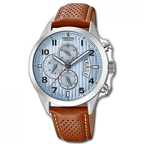 Festina Herren Chronograph Quarz Uhr mit Leder Armband F20271/4