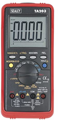 Sealey Ta203 Automotive Digital Multimeter 15 Function Bar Graph/Pc Link
