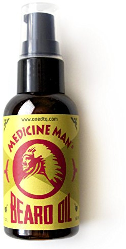 OneDTQ Medicine Man's Anti-itch Beard Oil 2 FL OZ - 100% Natural & Organic Leave-In Conditioner for Men
