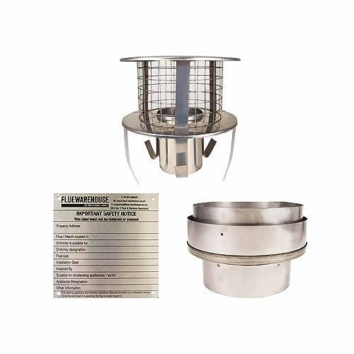 ChimFit 6 Flexible Flue Liner Installation Kit 6 with Stainless Hanging Cowl...