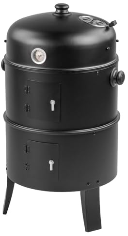 KCT 3 in 1 BBQ Upright Outdoor Smoker Barbecue Cooking Grill With Hooks for Smoking