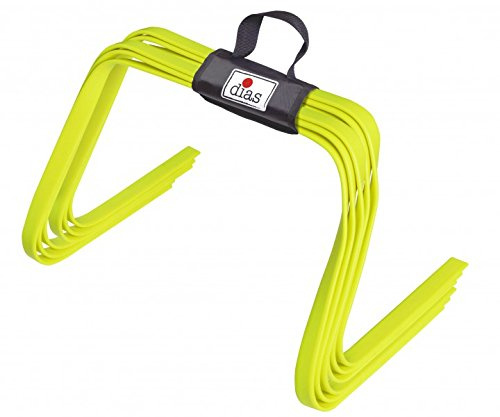 RHINOS sports Koordinationshürden 6er-Set, flexibel, für Fußball | 6 flexible Trainingshürden, 47 cm breit und 30 cm hoch – für Schnelligkeit, Koordination und Beinarbeit, mit Tragetasche.