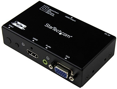 StarTech.com 2x1 VGA + HDMI to HDMI Switch / Selector Box - 1080p Multi Video Input Automatic Switcher - 2 Computers In 1 Monitor Out (VS221VGA2HD)