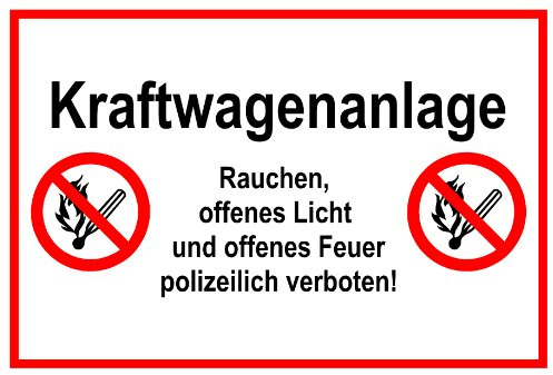 Hinweisschild aus Aluminium - Kraftwagenanlage - 20 x 30 cm