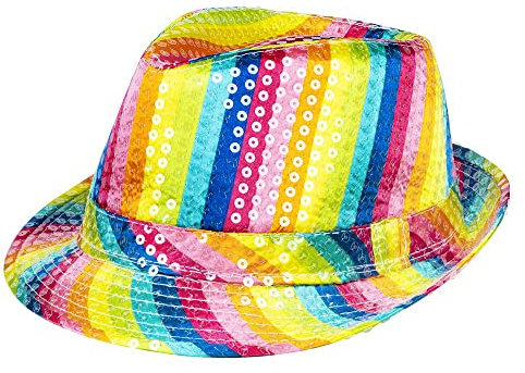 Boland - Chapeau à paillettes, unisexe, tenue disco, accessoire, carnaval, costume, fête déguisée, fête à thème