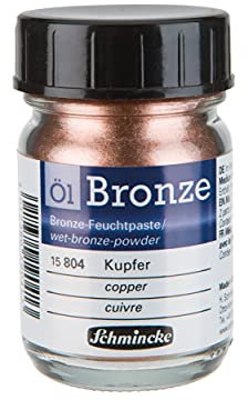 Schmincke - Bronze à l'huile, cuivre, 50 ml, 15 804 024, pour des effets métalliques aux reflets argentés sur des tableaux à l’huile ou autres supports pré-apprêtés, comme p. ex. bois, métal ou plâtre