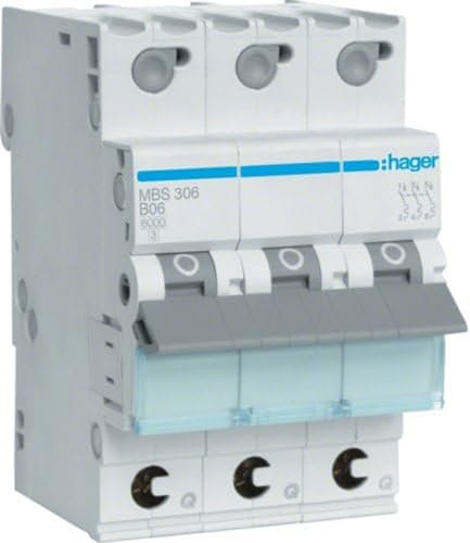 Hager MBS306 FI-/LS-Schalter 10A 1p+N C 0,03mA, Grau/Weiß