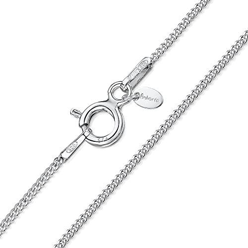 Amberta Kvinnor 925 Sterling Silver 1.1 mm Kant Kedjehalsband: 40 cm