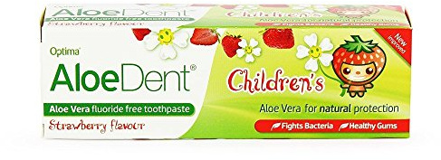 AloeDent Children's Aloe Vera Toothpaste Fluoride Free, Natural Action, Vegan, Cruelty Free, SLS Free, Strawberry Flavour, Healthy Gums, 50ml