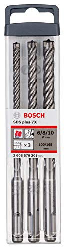 Bosch AccessoriesAccessories 2608576201 Set di punte per Martelli SDS Plus-7X per Calcestruzzo e Muratura, 0 W, 0 V, 3 tlg, 1, Set di 3 Pezzi