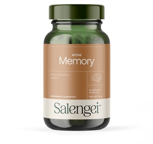ACTIVE MEMORY - Memophenol (Polifenoles) | Longvida (Curcumina) | A base de plantas, Vitaminas del grupo B y Antioxidantes | Favorece la función cognitiva, la memoria y la concentración |