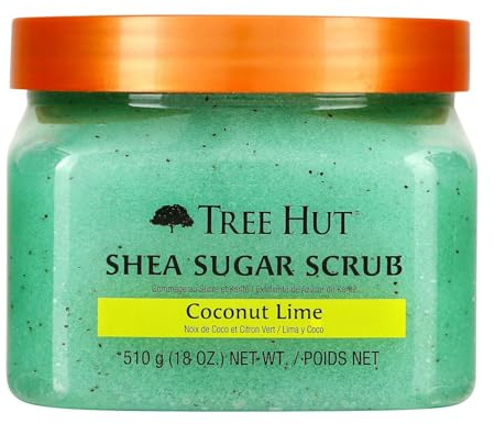 Tree Hut Körperpeeling, Kokosnuss- und Limettenextrakt, 510 g | Peeling & Pflegend mit Sheabutter & ätherischen Ölen, Körperpeeling für alle Hauttypen, Selbstpflege-Geschenke für Frauen