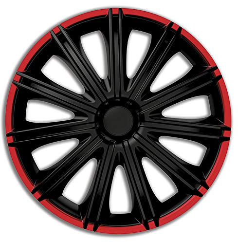 AutoStyle 4er Set Radzierblenden Nero R 13-Zoll Schwarz/Rot