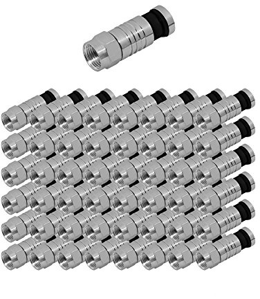 ARLI 50 conectores F de compresión de 7 – 7,5 mm – impermeables Sat F macho de compresión para cable coaxial de antena, alicates de compresión con técnica de compresión, adecuado para exteriores