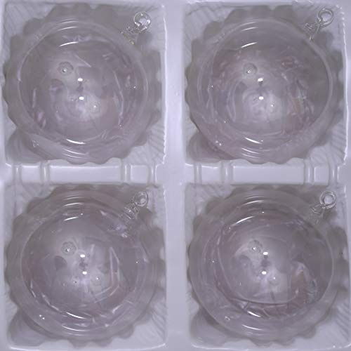 Lauschaer Glas Christbaumkugeln klarglas mit Oese 4 Stück d 10cm Christbaumschmuck Weihnachtsbaumschmuck mundgeblasen Lauschaer Glas das Original