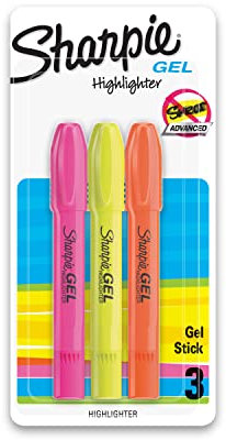 Sanford L.P. SAN1780475 Sharpie Gel Highlighter 3Pk Assorted