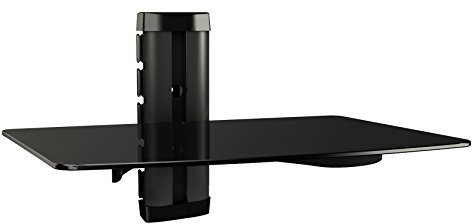 RICOO Etagere Murale 1 Etage DVD-B1 Hauteur réglable Gestion de Cables Meuble TV Design Support Murale pour Accessoires TV