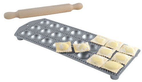 Eppicotispai 24 Fori Alluminio Rotondo Ravioli Maker con Mattarello