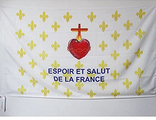 AZ FLAG - Drapeau Fleur de Lys Or ESF - 150x90 cm - Drapeau Royaliste Espoir Et Salut De La France 100% Polyester Avec Fourreau et cordelette - Pavillon 110 g