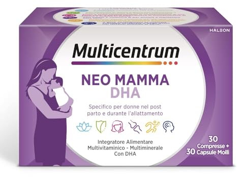 Multicentrum Neo Mamma DHA Integratore Alimentare 30 Compresse + 30 Capsule Molli