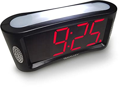 HOME LED Digital Alarm Clock - Mains Powered, No Frills Simple Operation Alarm Clocks, Large Night Light, Bedside Alarm, Snooze, Non Ticking, Full Range Brightness Dimmer, Big Red Digit Display