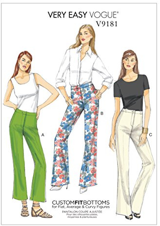 Vogue Sewing Pattern V9181 Misses’ Custom-Fit Bootcut Trousers