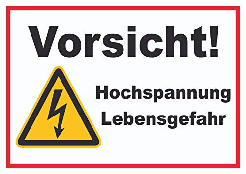 HB-Druck Vorsicht Hochspannung Lebensgefahr Schild A4 (210x297mm)