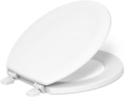 KOHLER K-4695-0 Ridgewood Molded-Wood with Color-Matched Plastic Hinges Round-front Toilet Seat, White
