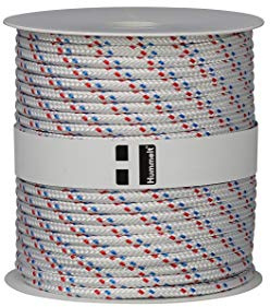 Hummelt Rope Schot Seil Polyesterseil 4mm 100m weiß/blau/rot auf Rolle