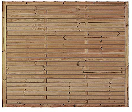 Preiswerter Lamellenzaun/Holzzaun in den Maßen 180 x 150 (Breite x Höhe) aus druckimprägniertem Kiefer/Fichte Holz Hamburg II