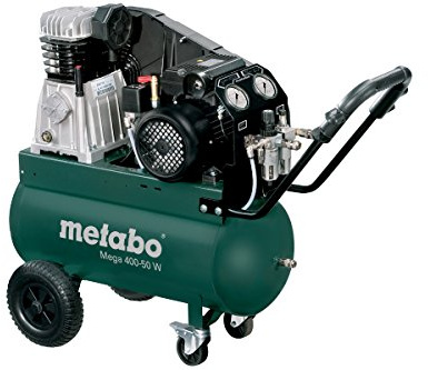 Metabo Kompressor Mega Mega 400-50 W (601536000) Karton, Ansaugleistung: 400 l/min, Füllleistung: 300 l/min, Effektive Liefermenge (bei 80% max. Druck): 260 l/min