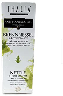 Thalia Brennnessel & Rosskastanien Shampoo 300 ml,Haarwachstumfördernd, für Männer & Frauen, ohne Silikon, VEGAN, natürliche Haarpflege, Naturprodukt,natürlich Inhaltsstoffe